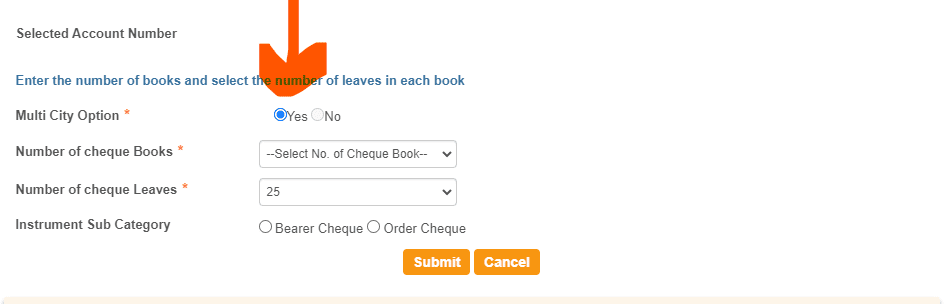 How to apply for cheque book in SBI