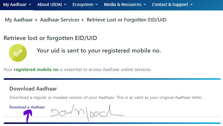 Aadhar card download by Name and date of Birth